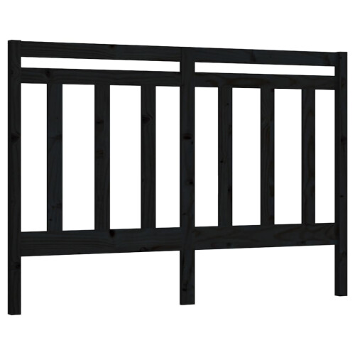 Berkfield Bed Headboard Black 126x4x100 cm Solid Wood Pine 1