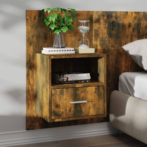 Berkfield Wall-mounted Bedside Cabinets 2 pcs Smoked Oak 2