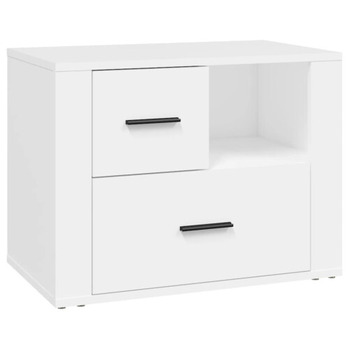 Berkfield Bedside Cabinet White 60x36x45 cm Engineered Wood 1
