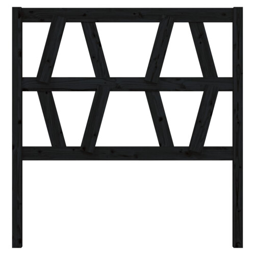 Berkfield Bed Headboard Black 96x4x100 cm Solid Wood Pine 2