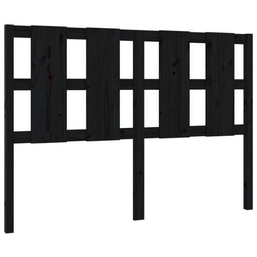 Berkfield Bed Headboard Black 125.5x4x100 cm Solid Wood Pine 1
