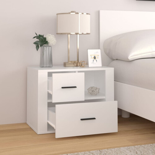 Berkfield Bedside Cabinet White 60x36x45 cm Engineered Wood 2