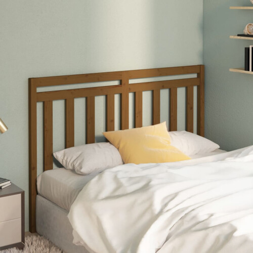 Berkfield Bed Headboard Honey Brown 141x4x100 cm Solid Wood Pine 2