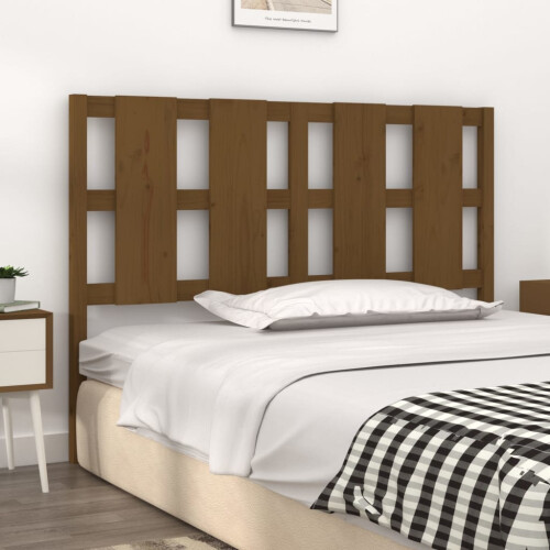 Berkfield Bed Headboard Honey Brown 145.5x4x100 cm Solid Wood Pine 2