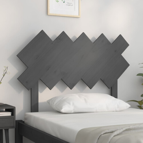 Berkfield Bed Headboard Grey 104x3x80.5 cm Solid Wood Pine 2