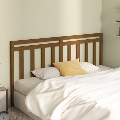 Berkfield Bed Headboard Honey Brown 206x4x100 cm Solid Wood Pine 2
