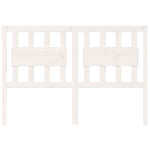 Berkfield Bed Headboard White 125.5x4x100 cm Solid Wood Pine 2