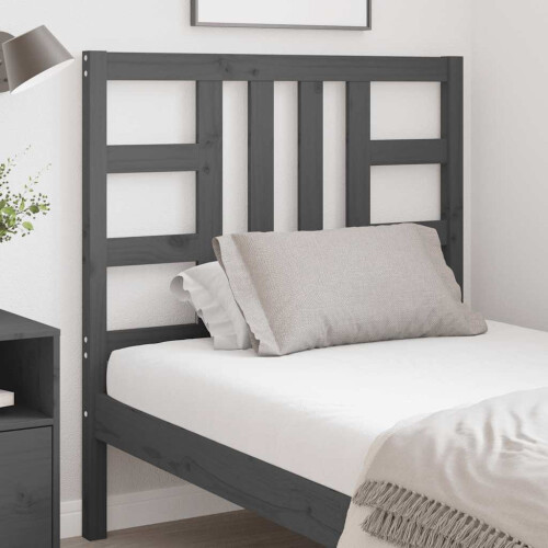 Berkfield Bed Headboard Grey 96x4x100 cm Solid Wood Pine 2