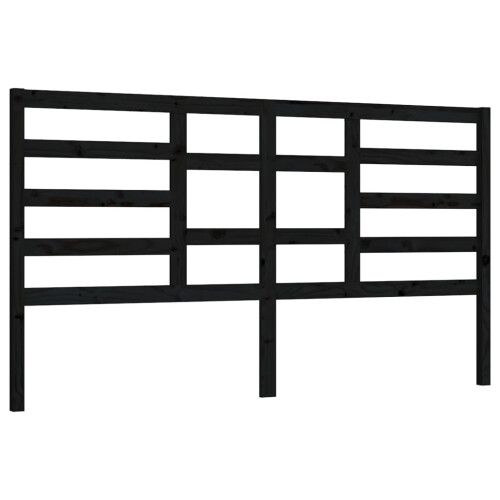 Berkfield Bed Headboard Black 206x4x104 cm Solid Wood Pine 1