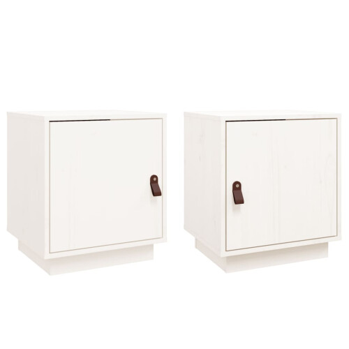 Berkfield Bedside Cabinets 2 pcs White 40x34x45 cm Solid Wood Pine 1