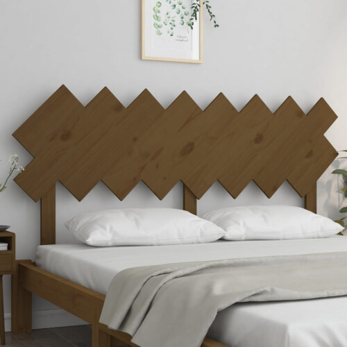 Berkfield Bed Headboard Honey Brown 159.5x3x80.5 cm Solid Wood Pine 2