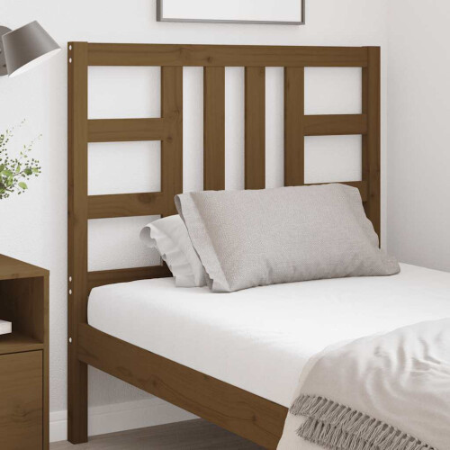 Berkfield Bed Headboard Honey Brown 96x4x100 cm Solid Wood Pine 2