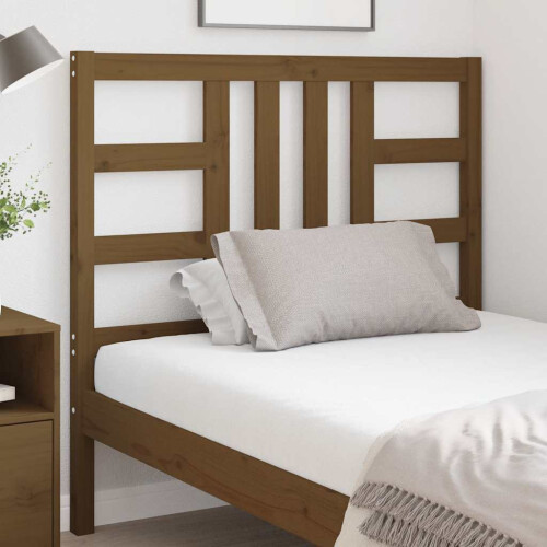 Berkfield Bed Headboard Honey Brown 106x4x100 cm Solid Wood Pine 2