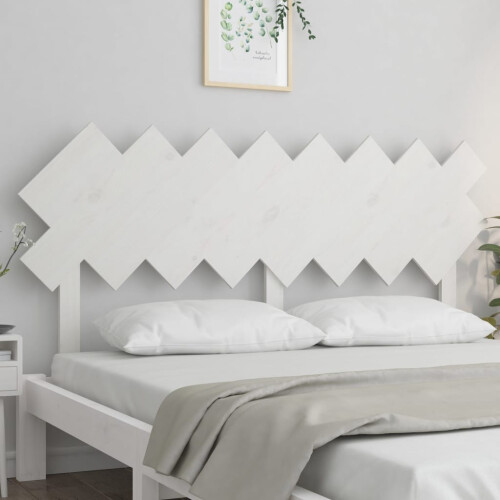 Berkfield Bed Headboard White 159.5x3x80.5 cm Solid Wood Pine 2