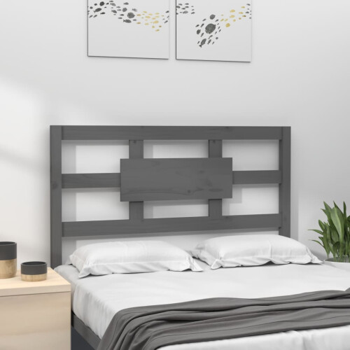 Berkfield Bed Headboard Grey 80.5x4x100 cm Solid Wood Pine 2
