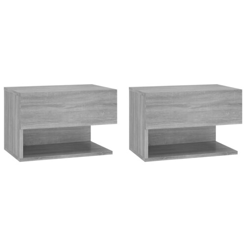 Berkfield Wall-mounted Bedside Cabinets 2 pcs Grey Sonoma 1