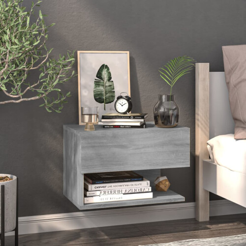 Berkfield Wall-mounted Bedside Cabinets 2 pcs Grey Sonoma 2