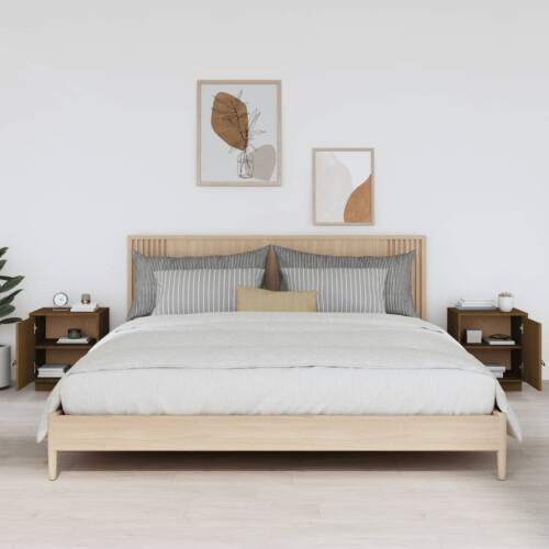 Berkfield Bedside Cabinets 2 pcs Honey Brown 40x34x45 cm Solid Wood Pine 2
