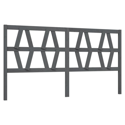 Berkfield Bed Headboard Grey 206x4x100 cm Solid Wood Pine 1