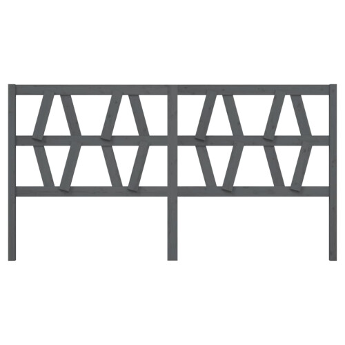 Berkfield Bed Headboard Grey 206x4x100 cm Solid Wood Pine 2