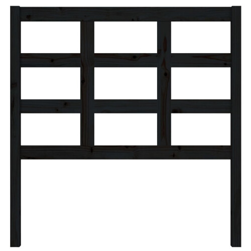 Berkfield Bed Headboard Black 95.5x4x100 cm Solid Wood Pine 2