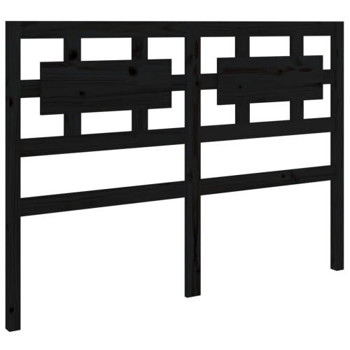 Berkfield Bed Headboard Black 125.5x4x100 cm Solid Wood Pine 1