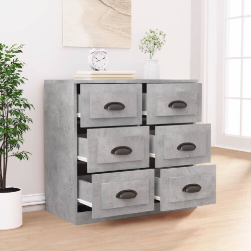 Berkfield Sideboard Concrete Grey 70x35.5x67.5 cm Engineered Wood 2