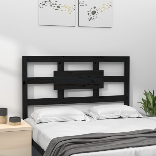 Berkfield Bed Headboard Black 80.5x4x100 cm Solid Wood Pine 2