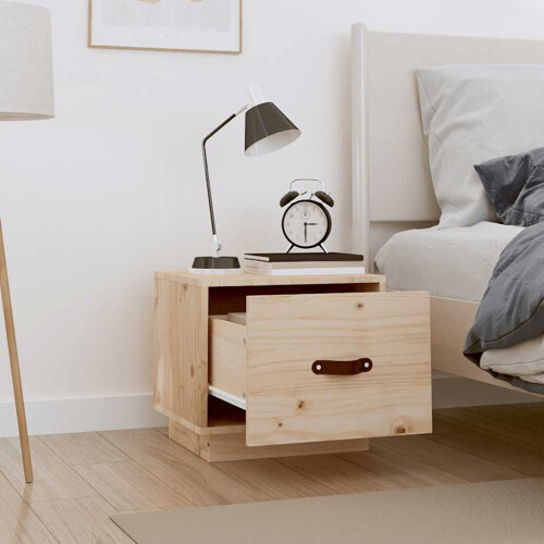 Berkfield Bedside Cabinet 40x34x35 cm Solid Wood Pine 2