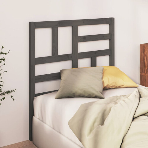 Berkfield Bed Headboard Grey 81x4x104 cm Solid Wood Pine 2