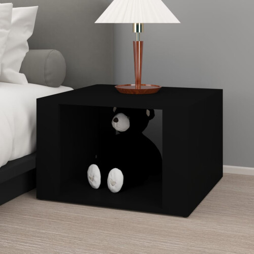 Berkfield Bedside Table Black 57x55x36 cm Engineered Wood 2