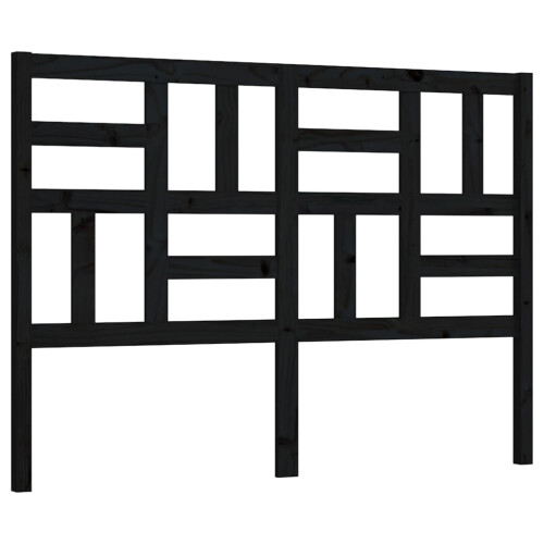 Berkfield Bed Headboard Black 126x4x104 cm Solid Wood Pine 1