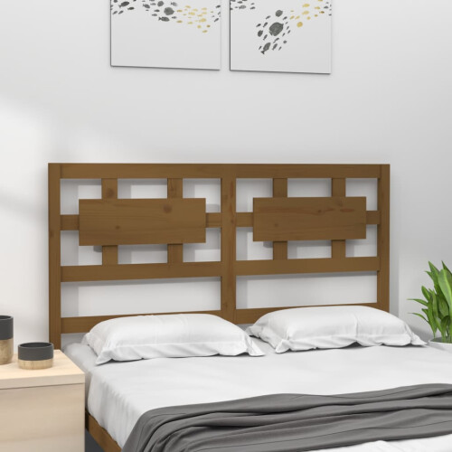 Berkfield Bed Headboard Honey Brown 125.5x4x100 cm Solid Wood Pine 2