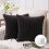 Moderne sortstribet polyesterpude 45 x 45 cm, 2 stk. 1