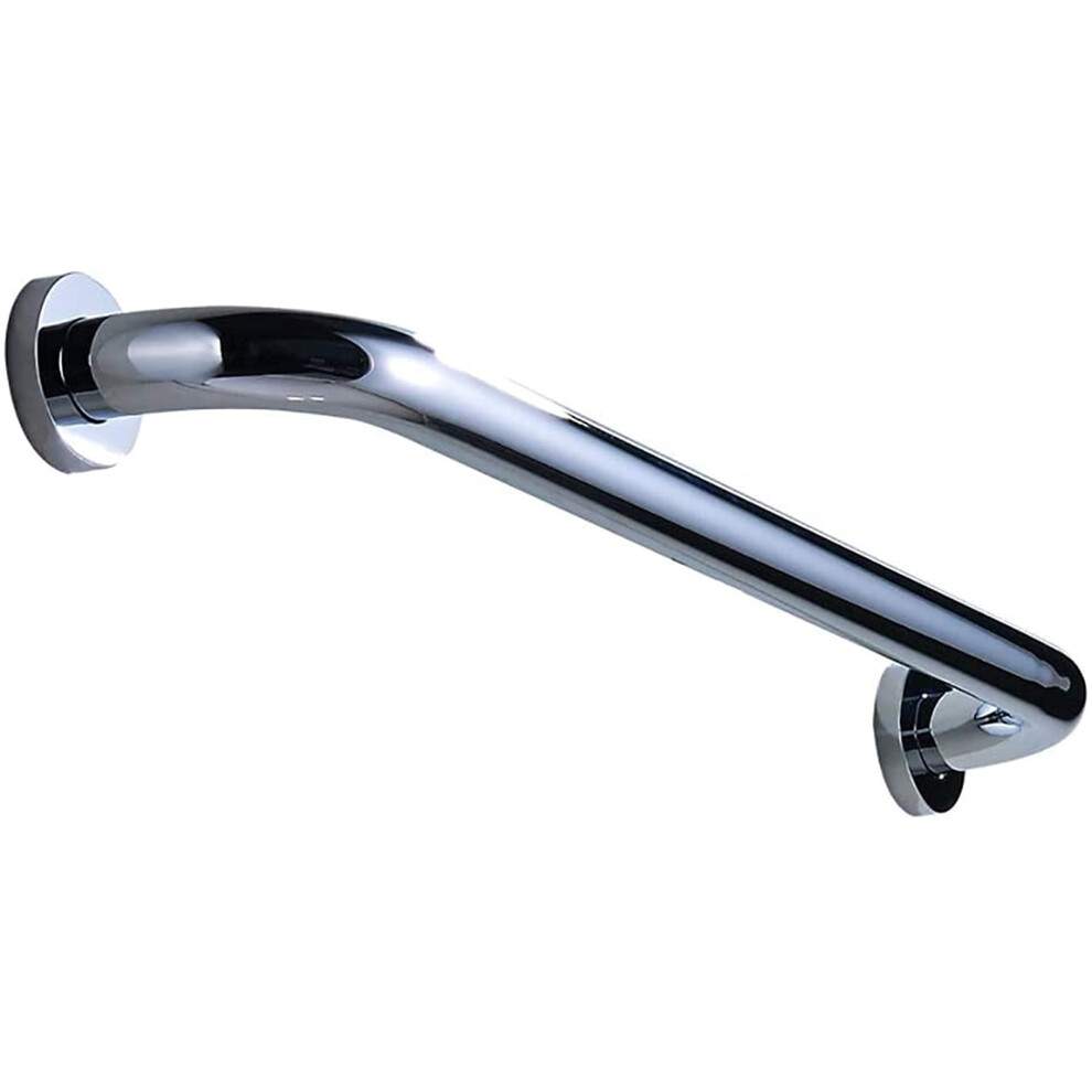Silver Copper Grab Bar For Bathtub And Shower, Nonslip Bathroom Safety Handrail With Curved Grip,