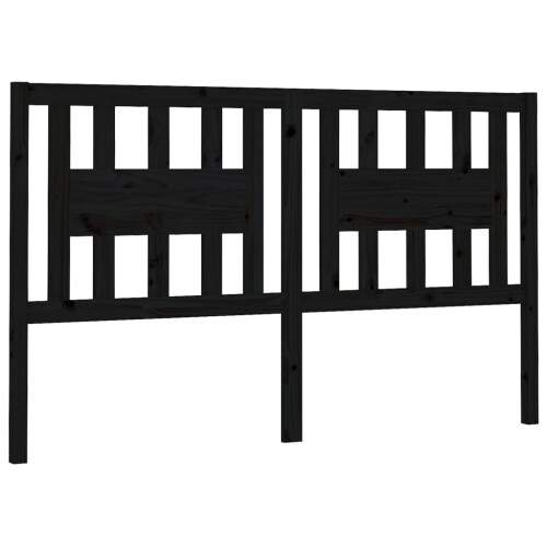 Berkfield Headboard Black 126x4x100 cm Solid Wood Pine 1