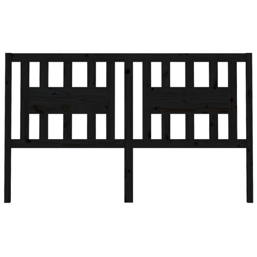 Berkfield Headboard Black 126x4x100 cm Solid Wood Pine 2