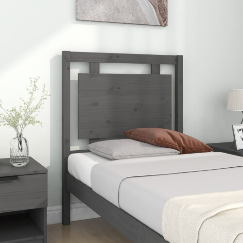 Berkfield Bed Headboard Grey 80.5x4x100 cm Solid Pine Wood 2