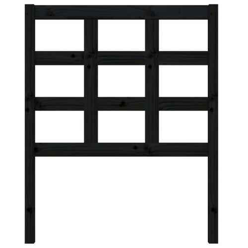 Berkfield Bed Headboard Black 80.5x4x100 cm Solid Wood Pine 2