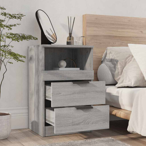 Berkfield Bedside Cabinet Grey Sonoma Engineered Wood 2