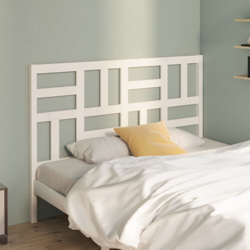 Berkfield Bed Headboard White 126x4x104 cm Solid Wood Pine 2