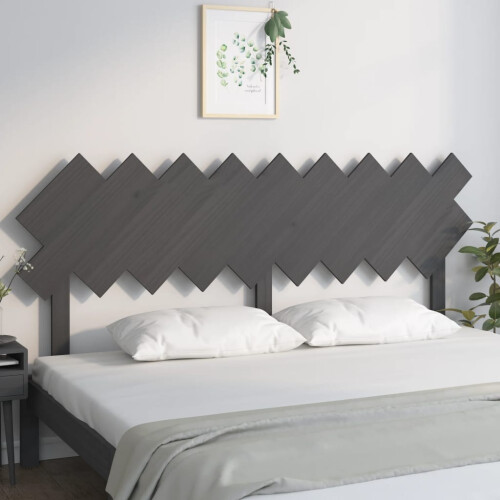 Berkfield Bed Headboard Grey 178x3x80.5 cm Solid Wood Pine 2