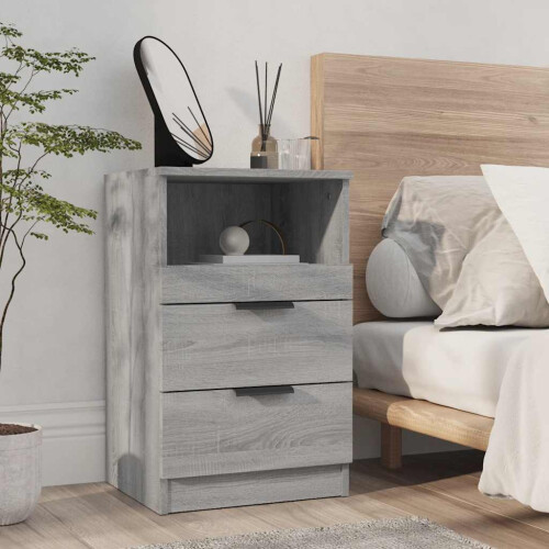 Berkfield Bedside Cabinets 2 pcs Grey Sonoma Engineered Wood 2