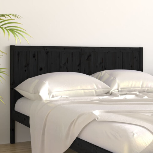 Berkfield Bed Headboard Black 125.5x4x100 cm Solid Pine Wood 2