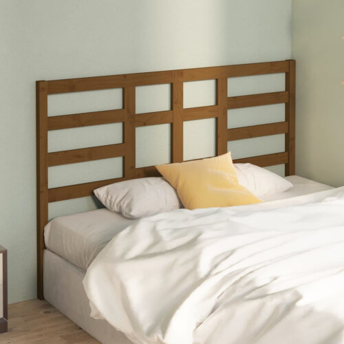 Berkfield Bed Headboard Honey Brown 141x4x104 cm Solid Wood Pine 2