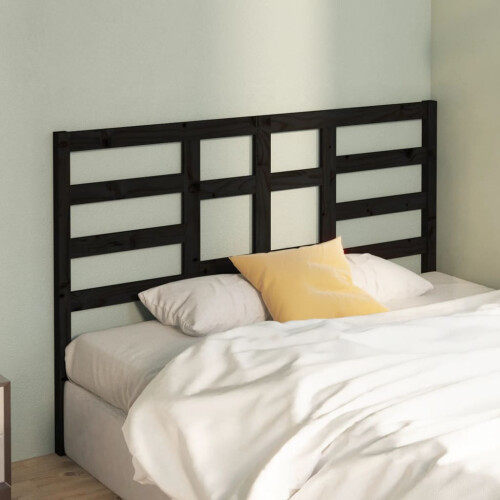Berkfield Bed Headboard Black 166x4x104 cm Solid Wood Pine 2