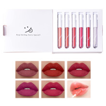 6Pcs Matte Liquid Lipstick Set Waterproof Long Lasting Hydrating Lip Plumper Gift Box for Women