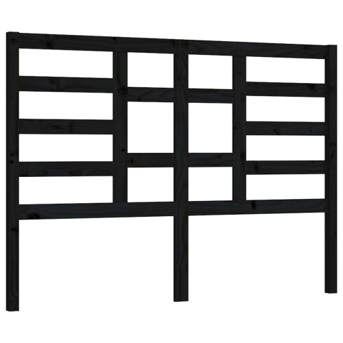 Berkfield Bed Headboard Black 146x4x104 cm Solid Wood Pine 1