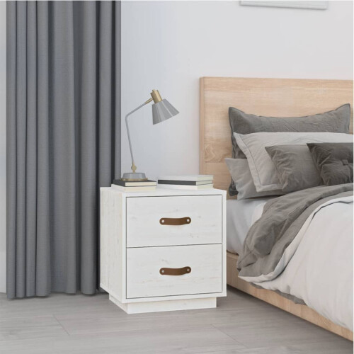 Berkfield Bedside Cabinets 2 pcs White 40x34x45 cm Solid Wood Pine 2