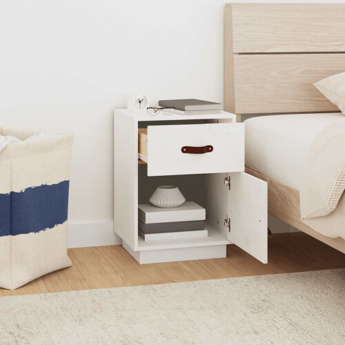 Berkfield Bedside Cabinets 2 pcs White 40x34x55 cm Solid Wood Pine 2